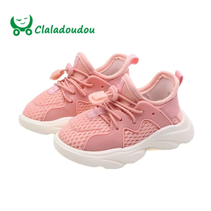 

Claladoudou 13.5-15.5CM Brand 2019 Spring Summer Mesh Toddler Boy Loafers Black Pink Baby Sport Kids Shoes Girls Trainers Boys