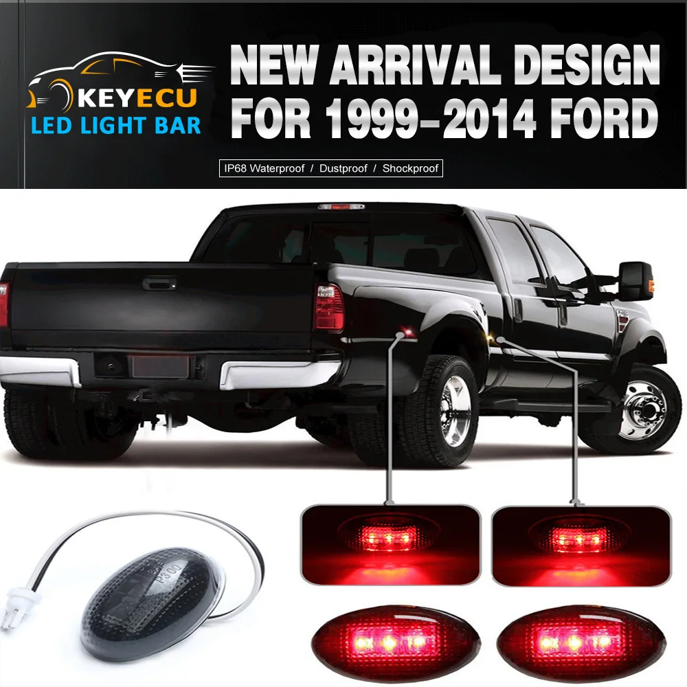 For 1999-2010 Ford F350 Led Side Fender Marker Lights Smoke 2 X Front 2 X Rear
