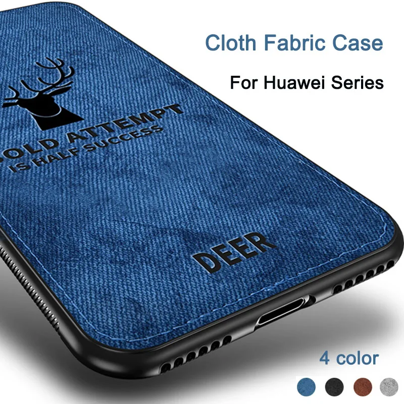 

Deer Cloth Texture Phone Case On For Honor 10 9 lite light 8x Protective Case For Huawei P30 P20 pro lite light bumper p 30 8 x