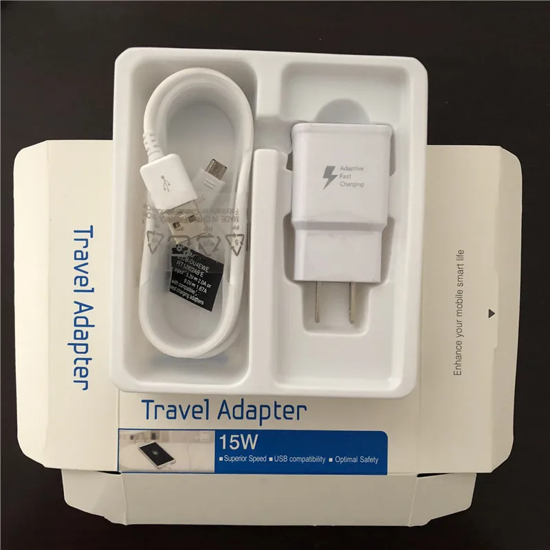 

10set 5V 2A 9V 1.67A 15W US/EU plug Fast Charging Travel Adapter Wall Charger + 1.5M Micro USB Data Cable For Samsung S6 S7 Edge