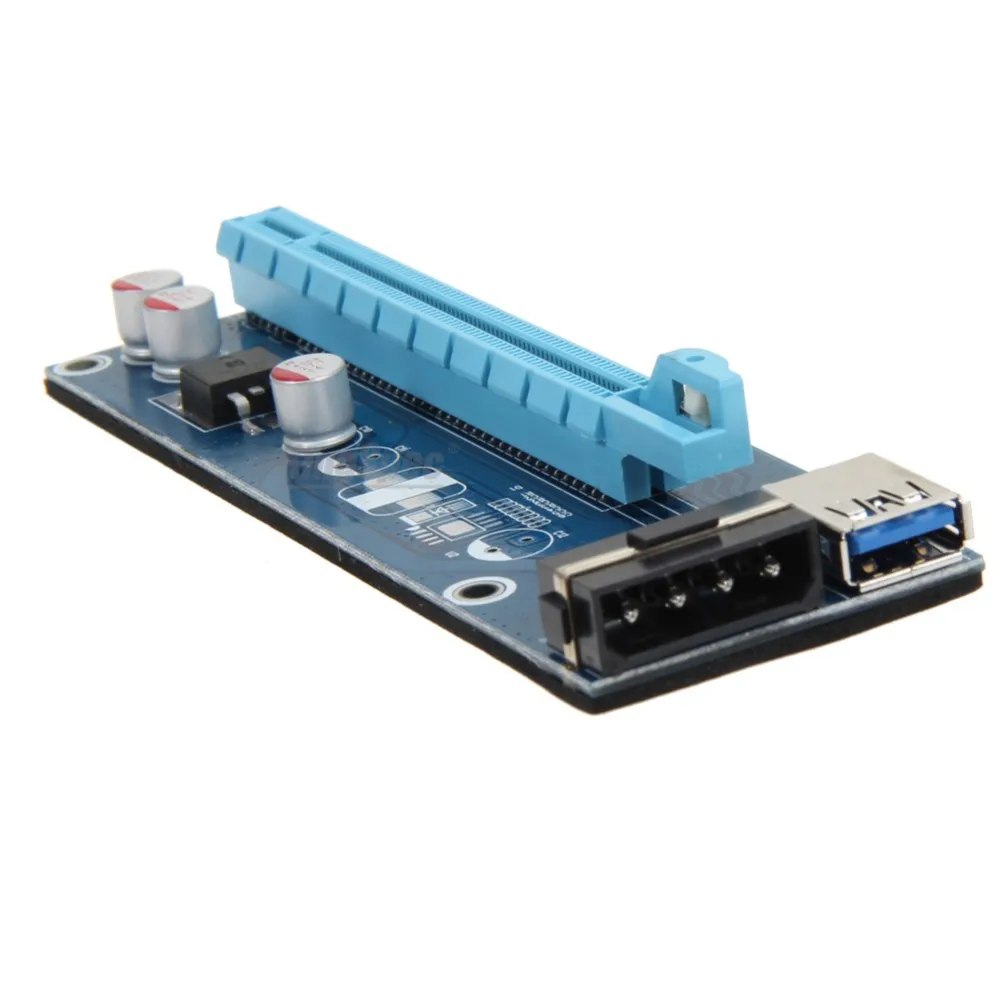 Мини pci-e pci express riser card 1x to 16x USB 3,0 кабель для передачи данных SATA to 4Pin IDE Molex источник питания для BTC Miner Machine riser