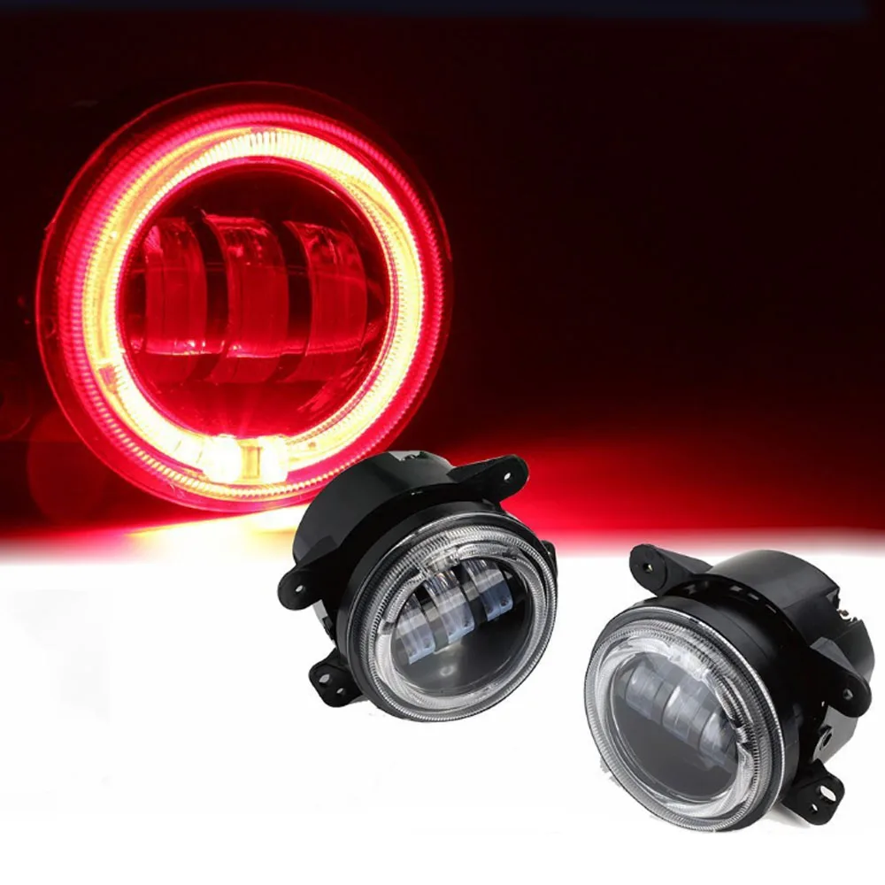 4 дюймовые светодиодные противотуманные фары с led angel eyes Белый для Jeep Wrangler 1996- 30W фары противотуманные линзы дальнего модернизации "сделай сам"