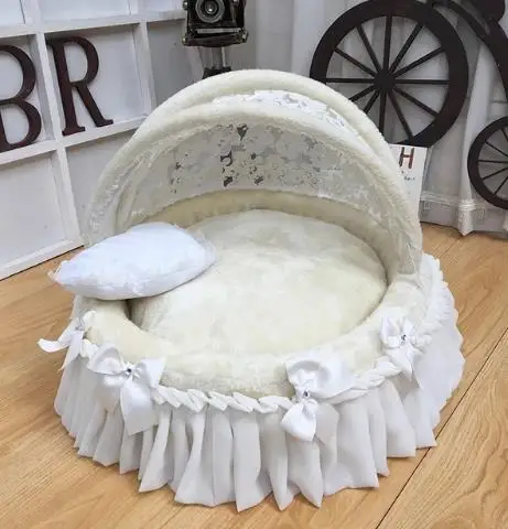 

Beautiful dog bed coral velvet kennel comfortable kennel overall removable and washable