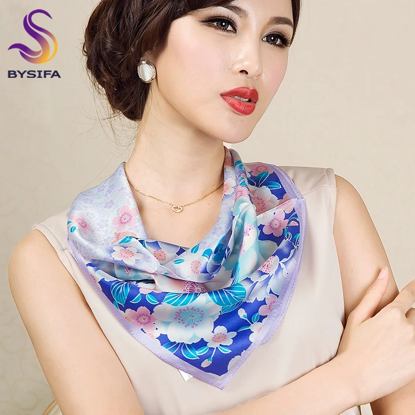 [BYSIFA] Top Grade Pure Silk Scarf Neck Scarf Women Fashion Chinese