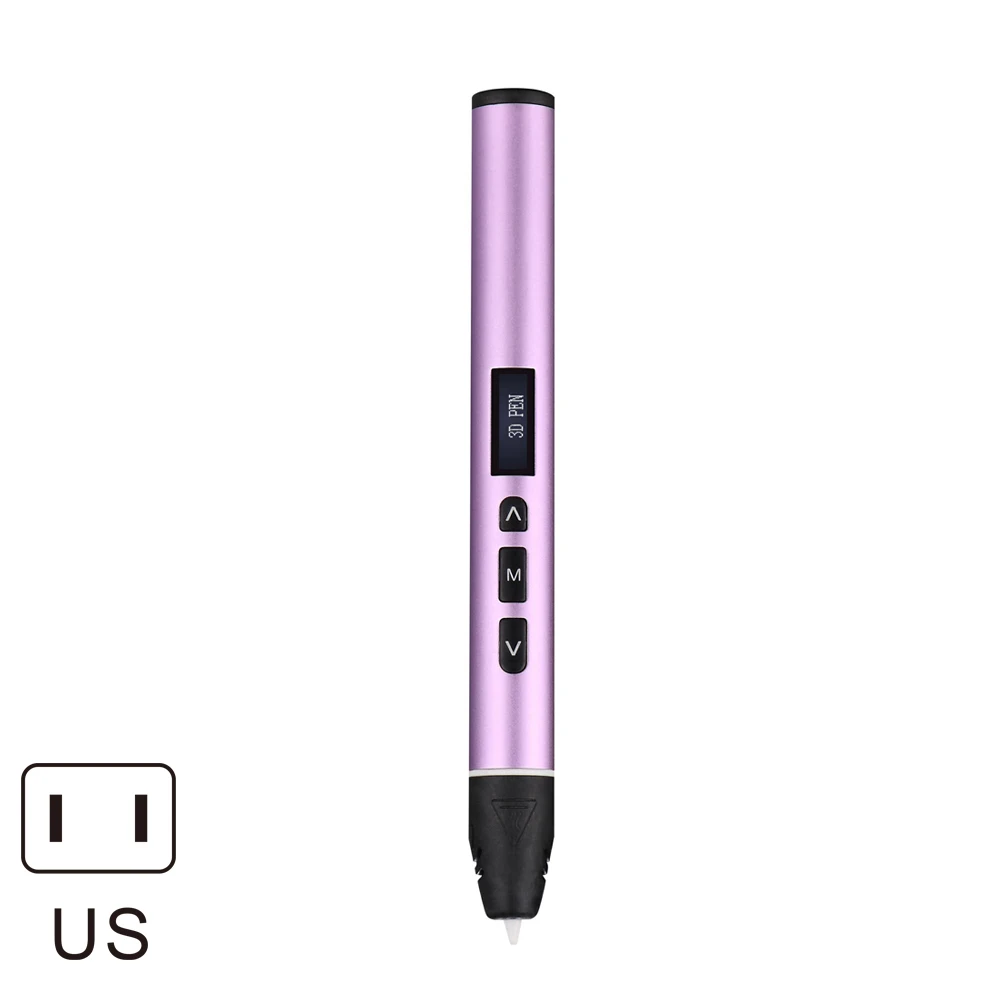 3D печать Ручка OLED дисплей Поддержка PLA PCL режимы Простота управления ручки с принтом для подарков HJ55 - Цвет: Pink  US plug