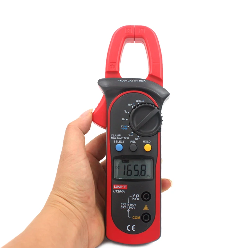 

UNI-T UT204A Digital Clamp Meter Auto Power Off Temperature AC DC Current with Resistance, Capacitance, Frequency Multimeter