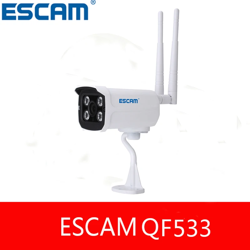 Escam Swordsman QF533 1MP 3.6mm lens support 64 wireless 433mhz alarm ip camera with two antenna Security Camera