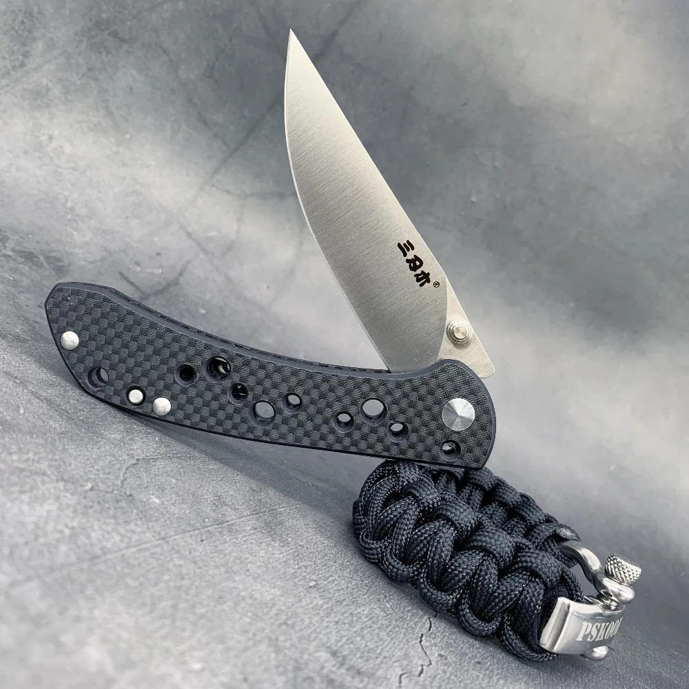  SanRenMu 9165 Pocket Folding Knife Fold 12C27 Steel Rescue Survival Tool Outdoor Camping EDC Mini T