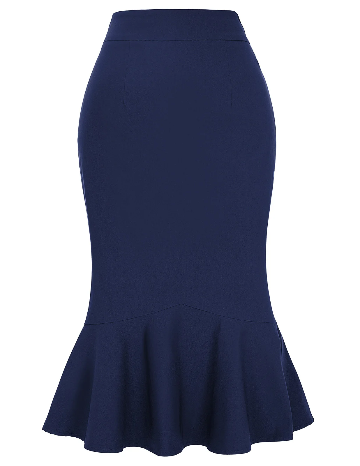 Navy Blue Летняя Стильная юбка-карандаш для женщин с высокой талией OL юбки винтажные элегантные облегающие миди Офисная Женская юбка высокое качество Новинка - Цвет: Navy Blue
