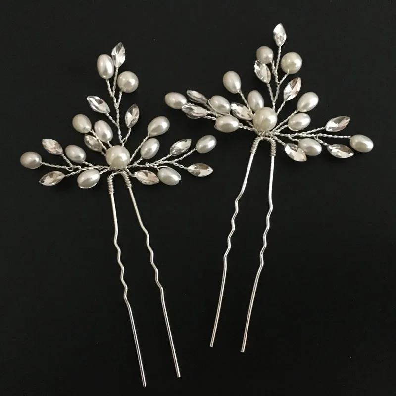 Buy SLBRIDAL Handmade Clear Crystals Pearls Flower