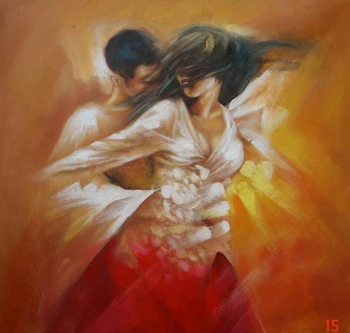

New Design Hand Painted Figure Oil Painting Modern Art Home Decoration Man and Women Wall Pictures No framed