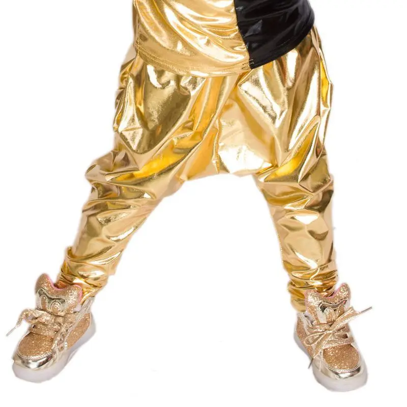Buy ODIZLI Womens Shiny Metallic High Waist Stretchy Jogger Pants  Holographic Hip Hop Club Wear Streetwear Gold XL at Amazonin