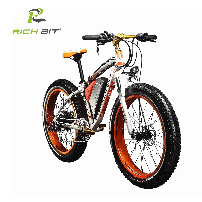 RichBit New Snow Electric Bike 48V 1000W Electric font b Bicycle b font With 17Ah Lithium