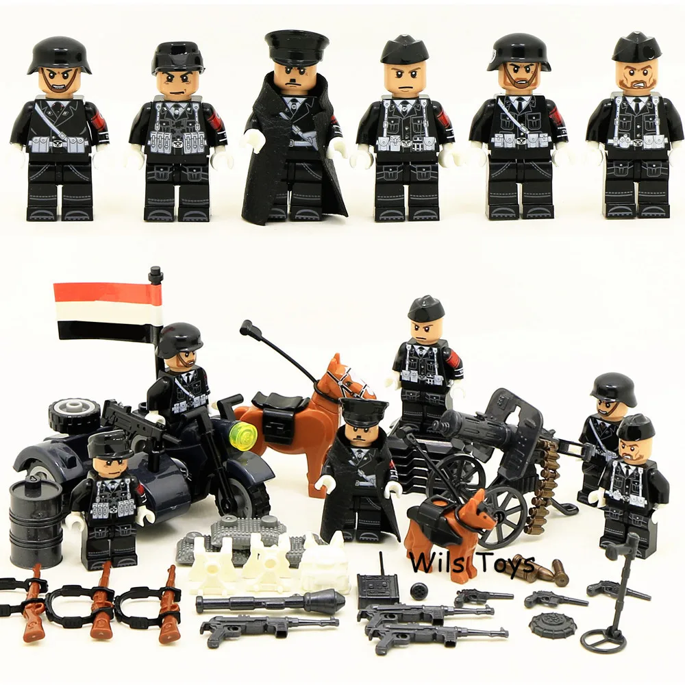 

6pcs German Army MILITARY SWAT Soldiers Special Forces Navy Seals Team Marine Corps Building Blocks Figures Gifts Toys for Boys