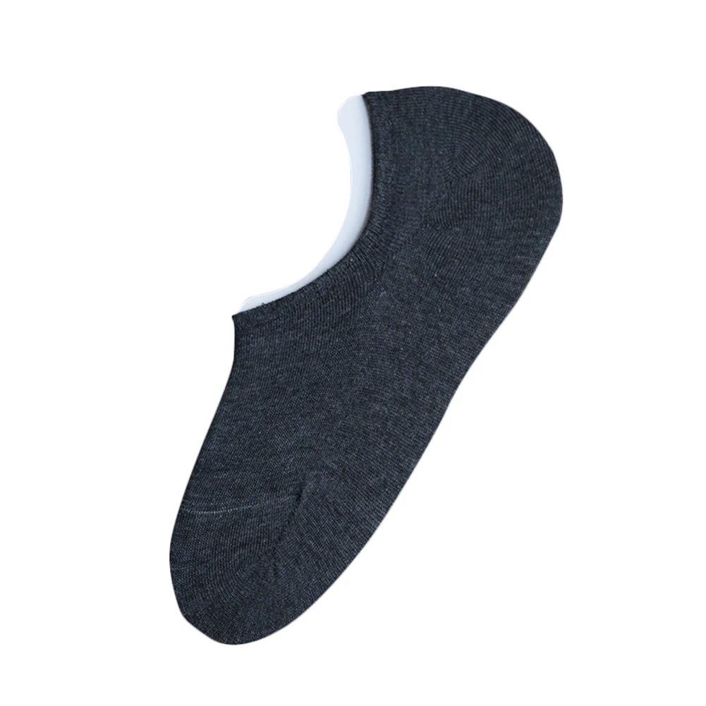 1 пара, модные женские носки из хлопка однотонноные носки-лодочки летние силиконовые Нескользящие невидимые низкие носки черные носки до лодыжки - Цвет: Темно-серый
