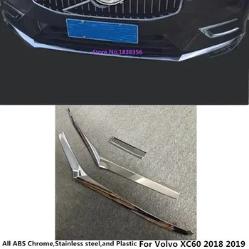 

Hot Sale For Volvo XC60 2018 2019 2020 Car Body Bumper Engine ABS Chrome Trim Front Bottom Grid Grill Grille Edge Panel 3pcs