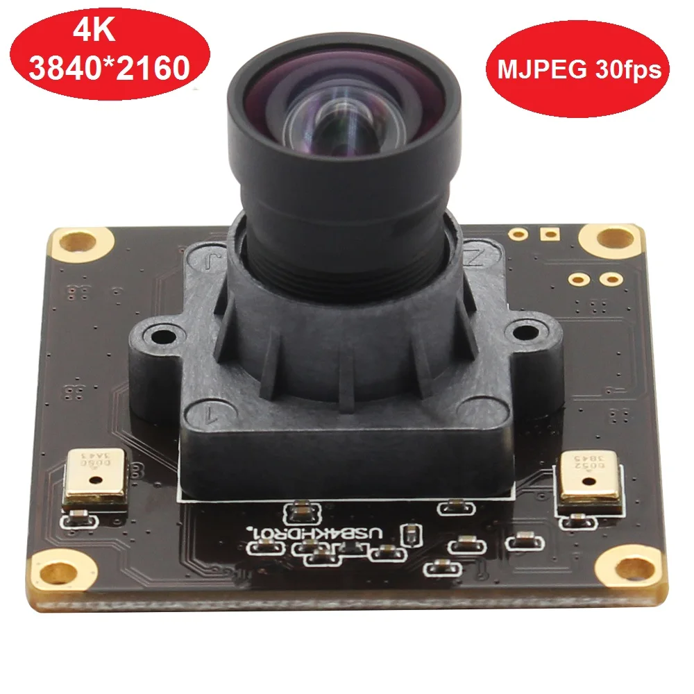 

2019 New 4K Camera Module 3840x2160 Mjpeg 30fps High frame rate Mini USB 2.0 Web Camera Module with No distortion lens