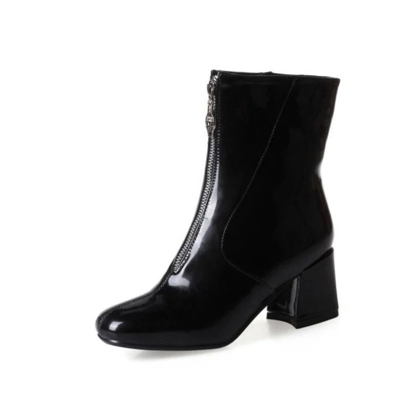 

hot sale Women Ankle Boots Autumn and winter Warm Party boots European and American women Chelsea boots women's Patent leather