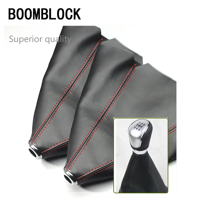 

BOOMBLOCK Genuine Leather Carbon Car Gear Shift knob Cover For Renault Megane 2 3 Duster Logan Honda Civic 2006-2011 Fit Accord