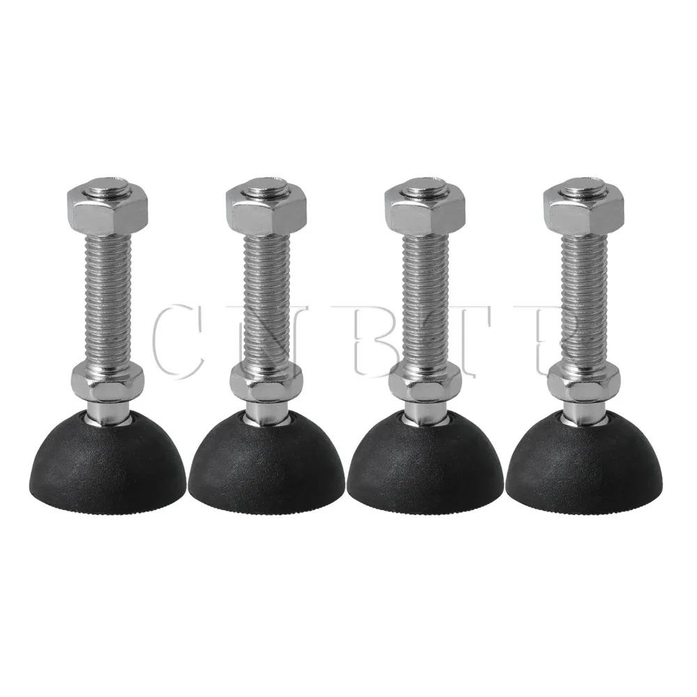 

CNBTR Black Round Base Home Adjustable Furniture Glide Leveling Feet Leg Adjuster M12x50 Thread for Tables Chair Pack of 4