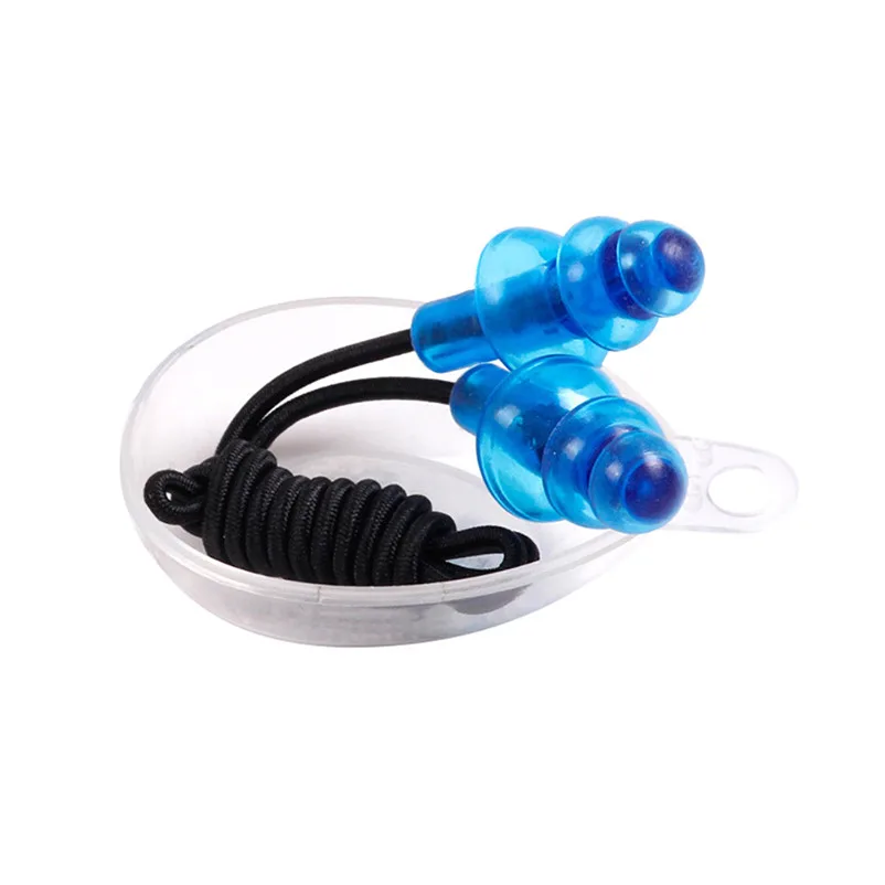 Elastic Rope Swimming Flexible Silicone Ear Plugs Earplugs Anti-lost Earplugs Ear Clips Water sports 2018 new #5O06