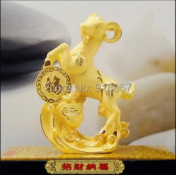 

Wholsale Free shipping gold craft/24K gold craft/art gift/ cute 24K gold plated metal sheep craft for home decoration