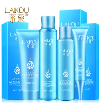 

4pcs/Lot Hyaluronic acid Moisturizing skin care set face Cleanser+Toner+Emulsion+Eye cream korean cosmetics for dry skin