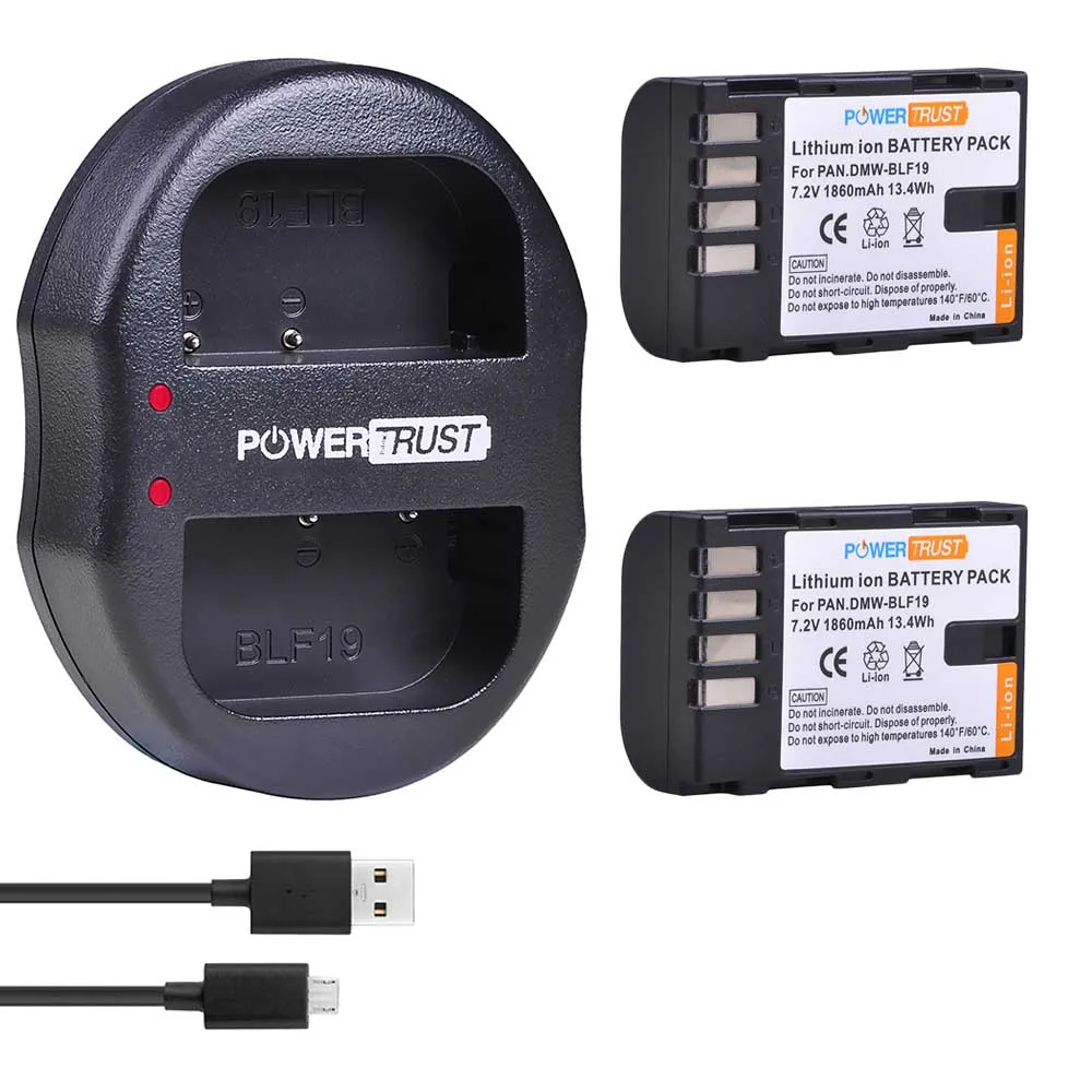 PowerTrust DMW-BLF19 DMW-BLF19E BLF19E BLF19 DMW-BLF19PP Батарея и Зарядное устройство для цифрового фотоаппарата Panasonic Lumix GH3 GH4 GH5 G9 GH4K батареи