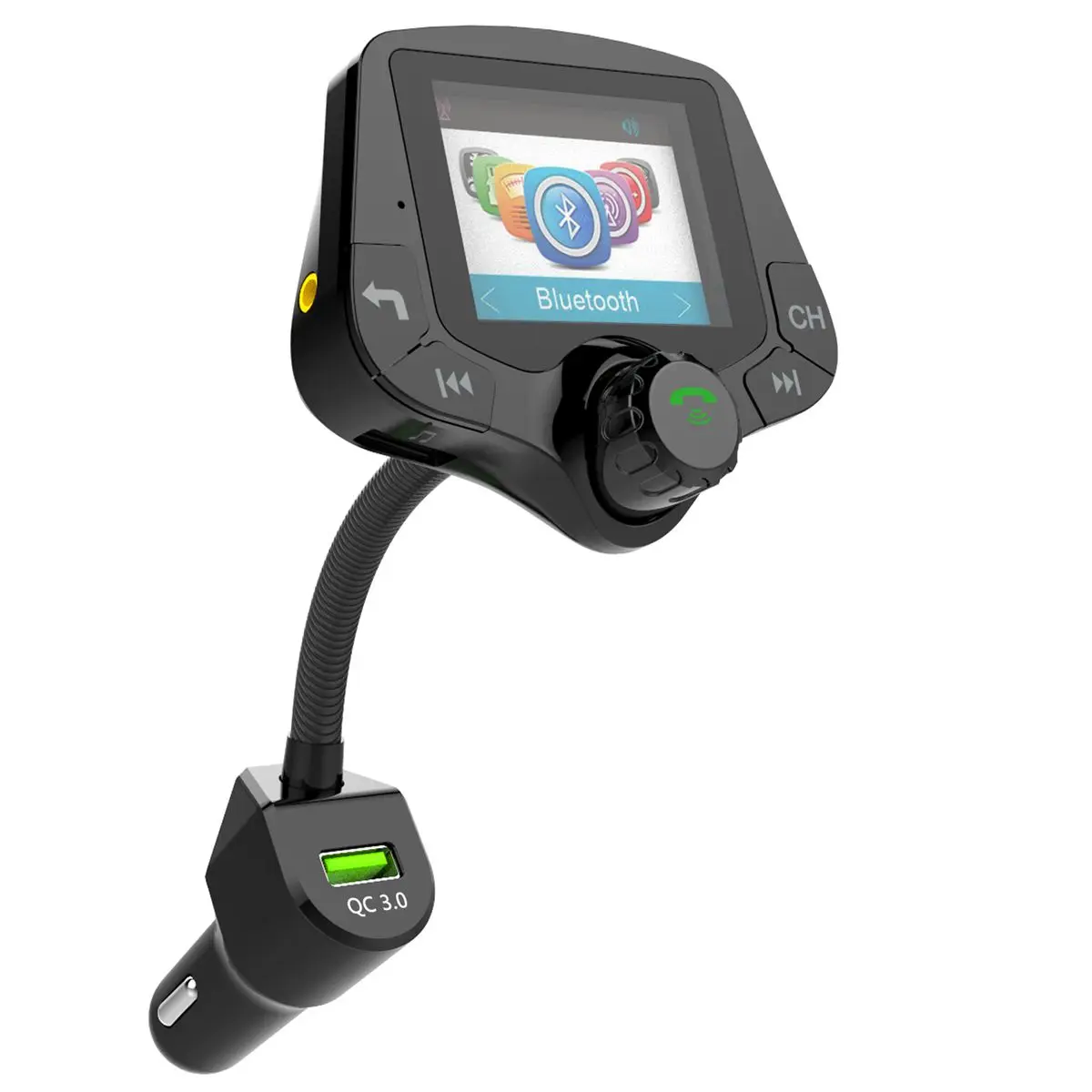 

G24 HD Color Screen Wireless Car Kit Bluetooth MP3 Player Hands-free Calling FM Transmitter Car Kit support QC 3.0 Fast charger