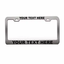 Titular de licencia marco de la matrícula Personalizada de encargo Del Coche del Capítulo de Matrícula Tag Grabado Texto Plano de Metal de Acero Cromo 8z1143