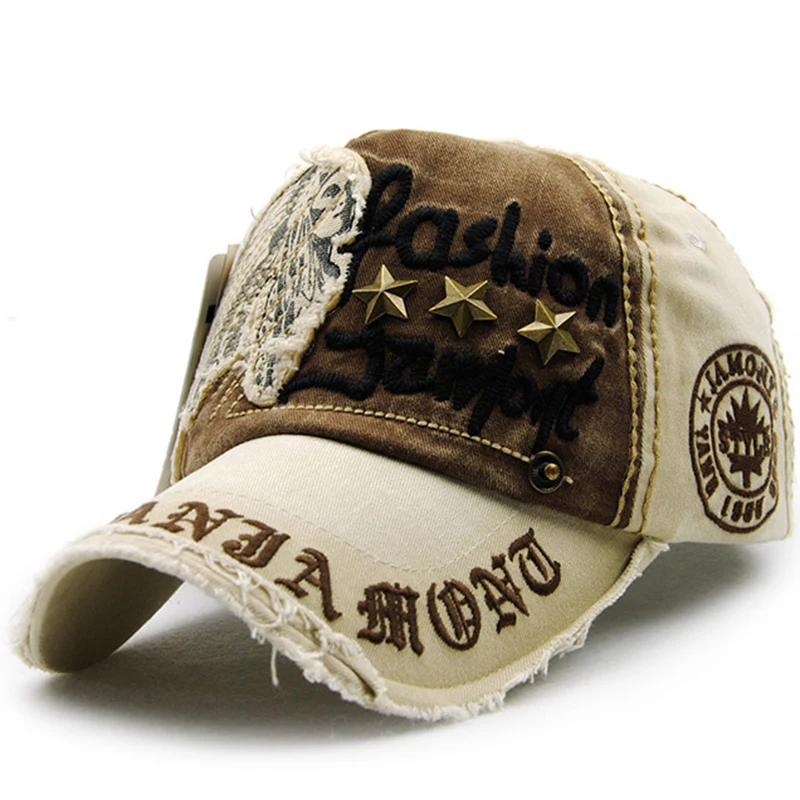 Новая хлопковая теннисная шапки с заклепками и вышивкой, летняя кепка в стиле хип-хоп, кепка с регулировкой размера, головные уборы для мужчин и женщин, 6 цветов, 1 шт