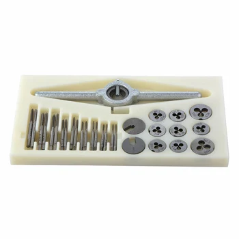 

31pcs M1-M2.5 Metric Tap and Die Set DIY Mini NC Screw Thread Plugs Taps HSS Steel Hand Screw Tap Die Wrench Set