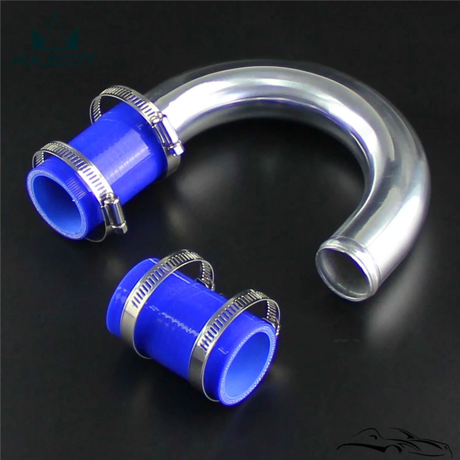 180 Degree 38mm 1.5" Aluminum Turbo Pipe Piping Tube +Silicone hose