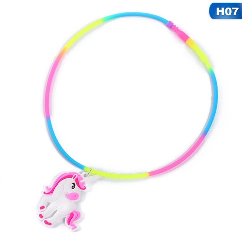 Rainbow Unicorn Pendant Rubber Necklaces Accessories -Unicorn Fashion HTB1fEeeXynrK1Rjy1Xcq6yeDVXaM