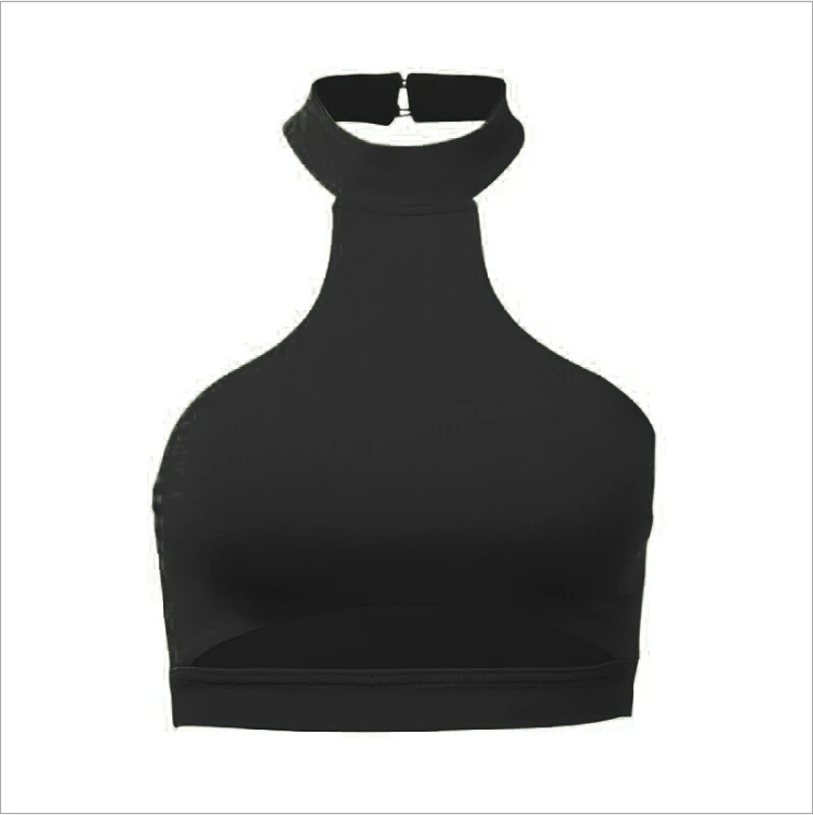 Женская спортивная одежда бюстгалтер на бретельках безрукавка Cami Bralet короткая блузка рубашка укороченные топы - Цвет: Черный
