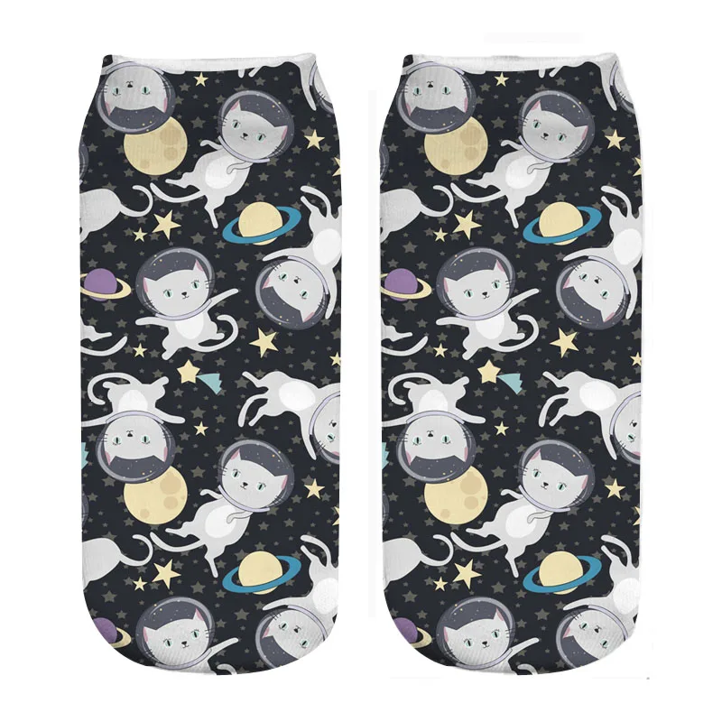 

RUNNING CHICK Cat astronauts in space 3d print funny socks wholesales