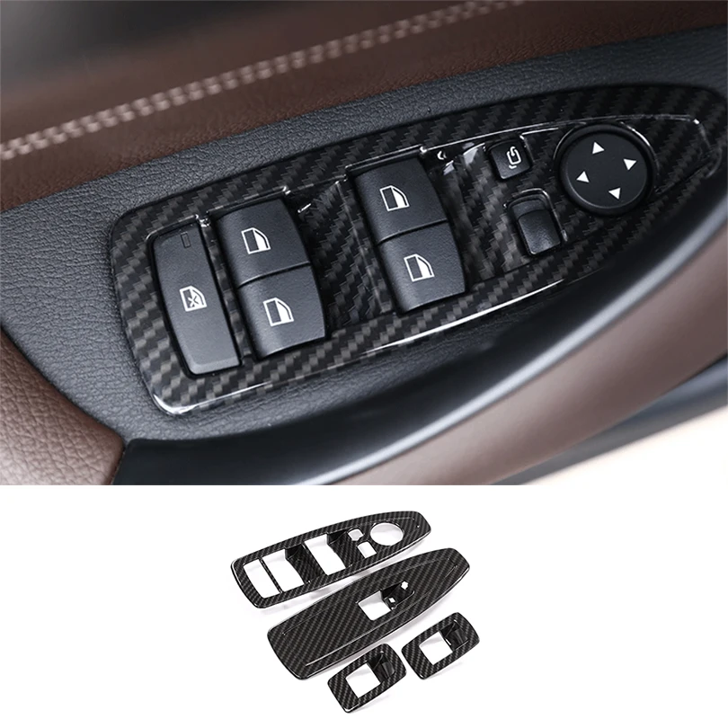 4Pcs/set ABS Plastic Carbon Fiber Style Window Lift Switch Frame Trim Cover For BMW X1 F48 2016 2017 2018 Car Accessories | Автомобили и