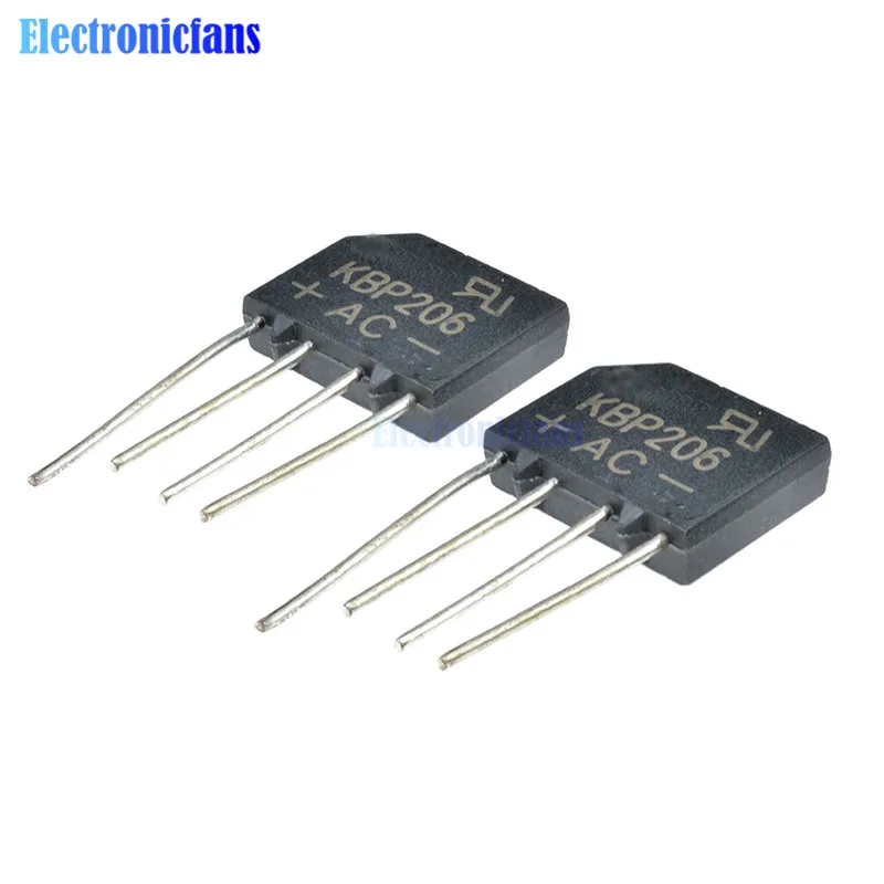 

5pcs Diode Bridge Rectifier 600V 2A KBP206G KBP206 SIP-4 Single Phase