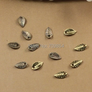 

brass color and antique bronze color ---4*6.5mm leave filigree pendant charms-1000pcs