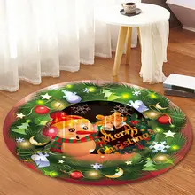 Рождество тематический мультфильм круглый ковер Рождество год подарок мягкая фланелевая Нескользящая пол ковер детские коврики для игр