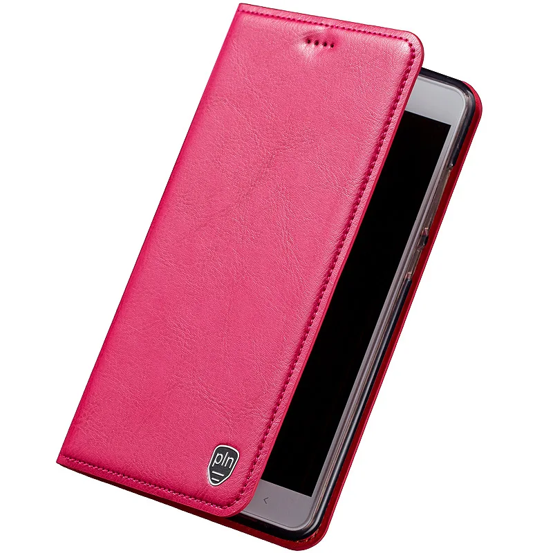 Чехол для Xiaomi mi 9T Red mi 7 7A 8 8A K20 K30 Pro/Red mi Note 6 7 8T Pro чехол из натуральной кожи с магнитной застежкой - Цвет: Розовый