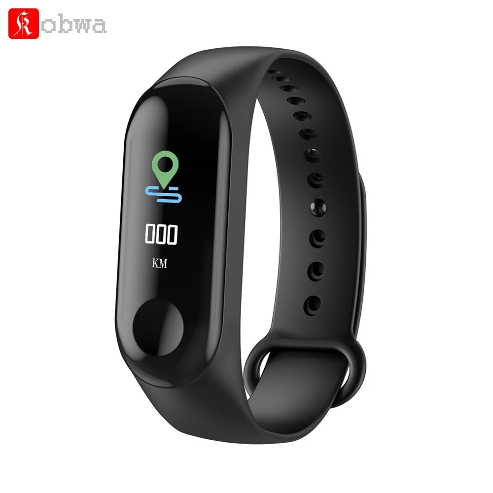 

Kobwa M3C Smart Bracelet 0.78" OLED Color Touch Screen Blood Pressure Heart Rate Monitor Wristband Waterproof VS Mi 3 Mi Band 3