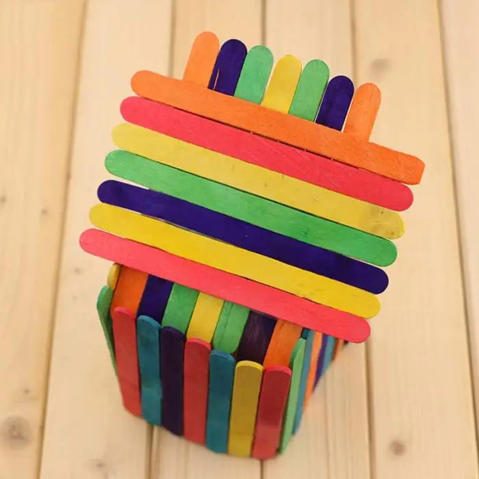 50 шт. Детские DIY Цветные Мороженое деревянные палочки основной цвет инструменты для эскимо 899