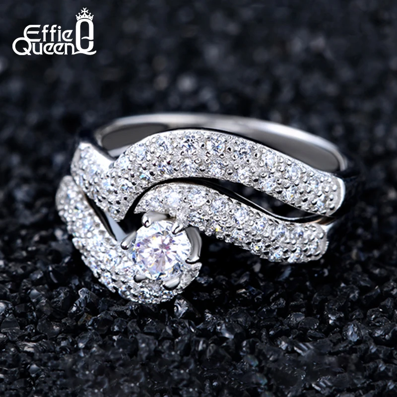 Женское двойное кольцо с фианитом DR49|ring set|rings for womendouble ring |
