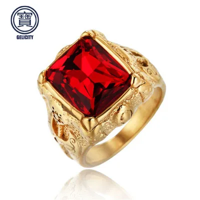 

Ring Women Stainless Steel Signet Ring Women With Green Blue Red Black Stone Gold Ring Women