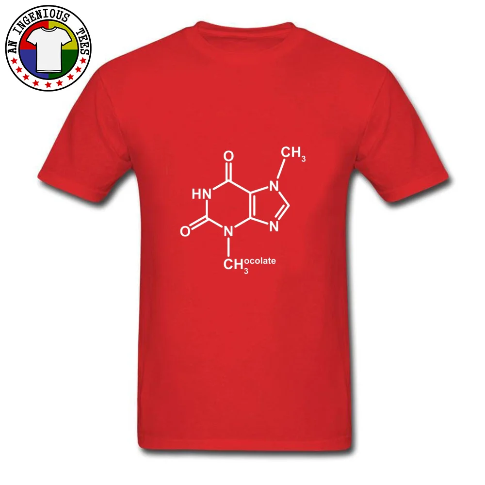 Normal Theobromine Molecule Chocolate 13035 T Shirts for Male Fitted ostern Day Crew Neck 100% Cotton T Shirts Top T-shirts Theobromine Molecule Chocolate 13035 red