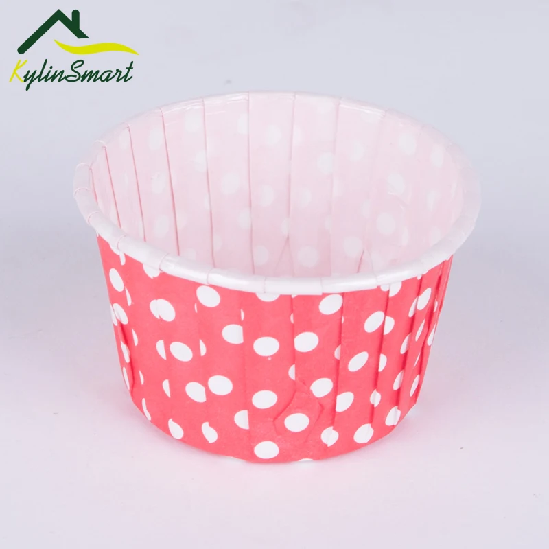 

HOT SALE 50pcs Paper Baking Cup Cake Cupcake Cases Liners Muffin Dessert Wedding Party Baking wrappers paper cup Color:Red Dot