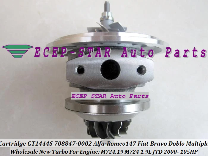 

Free Ship Turbo Cartridge CHRA GT1444S 708847 708847-5002S 55191595 For Fiat Doblo Bravo Multipla For Alfa-Romeo 147 M724 1.9L