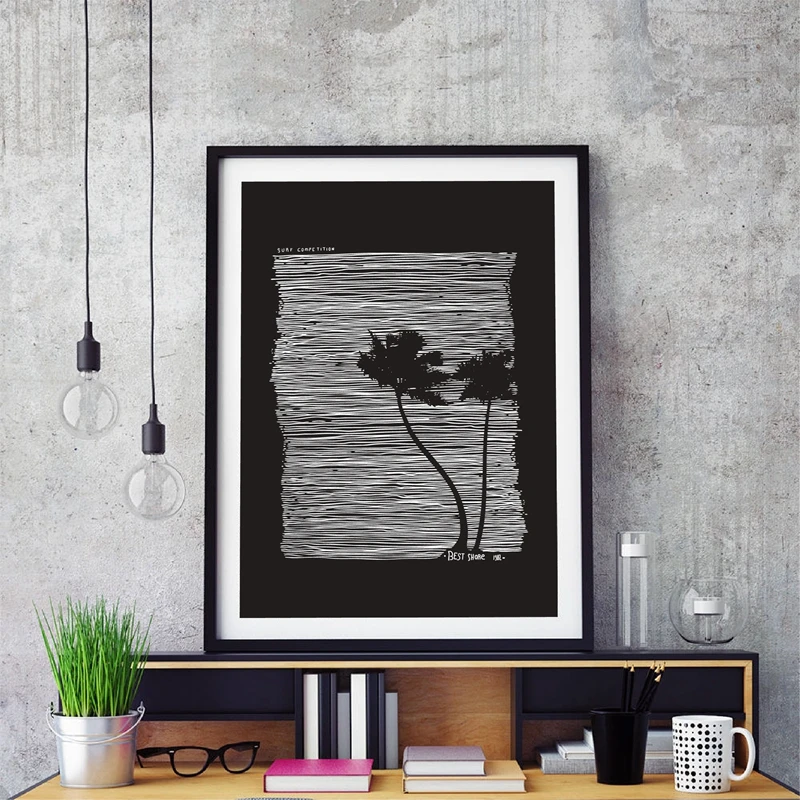 Palm Tree Beach Poster Home Decor