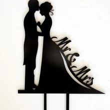 100 шт./лот, творческий целующиеся влюбленные пары акриловый для свадебного торта вставлена карта свадебный торт Топпер украшения для торта для вечеринки